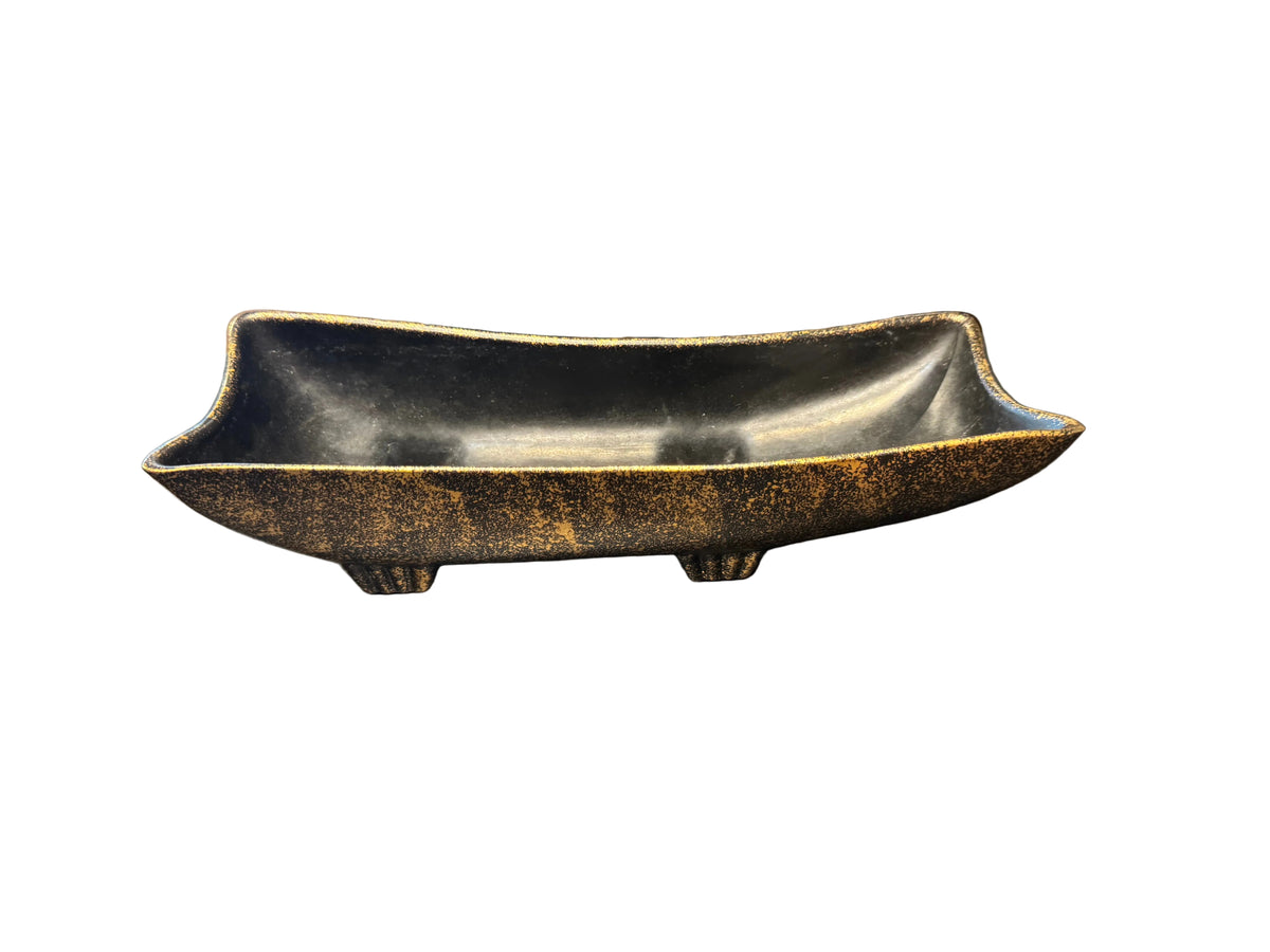Black & Gold Footed Bowl