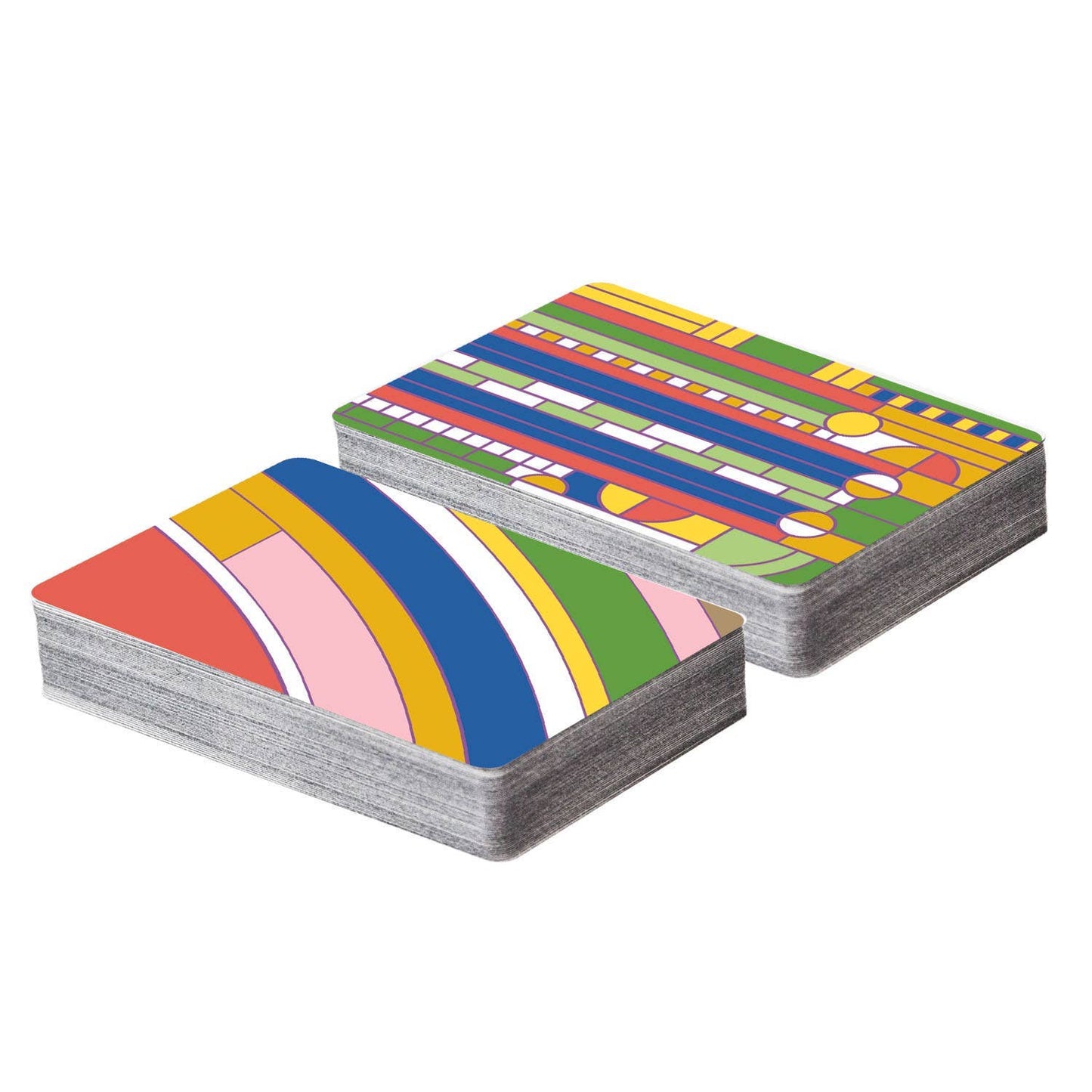 Frank Lloyd Wright themed playing card set featuring intricate designs, produced by Chronicle Books.