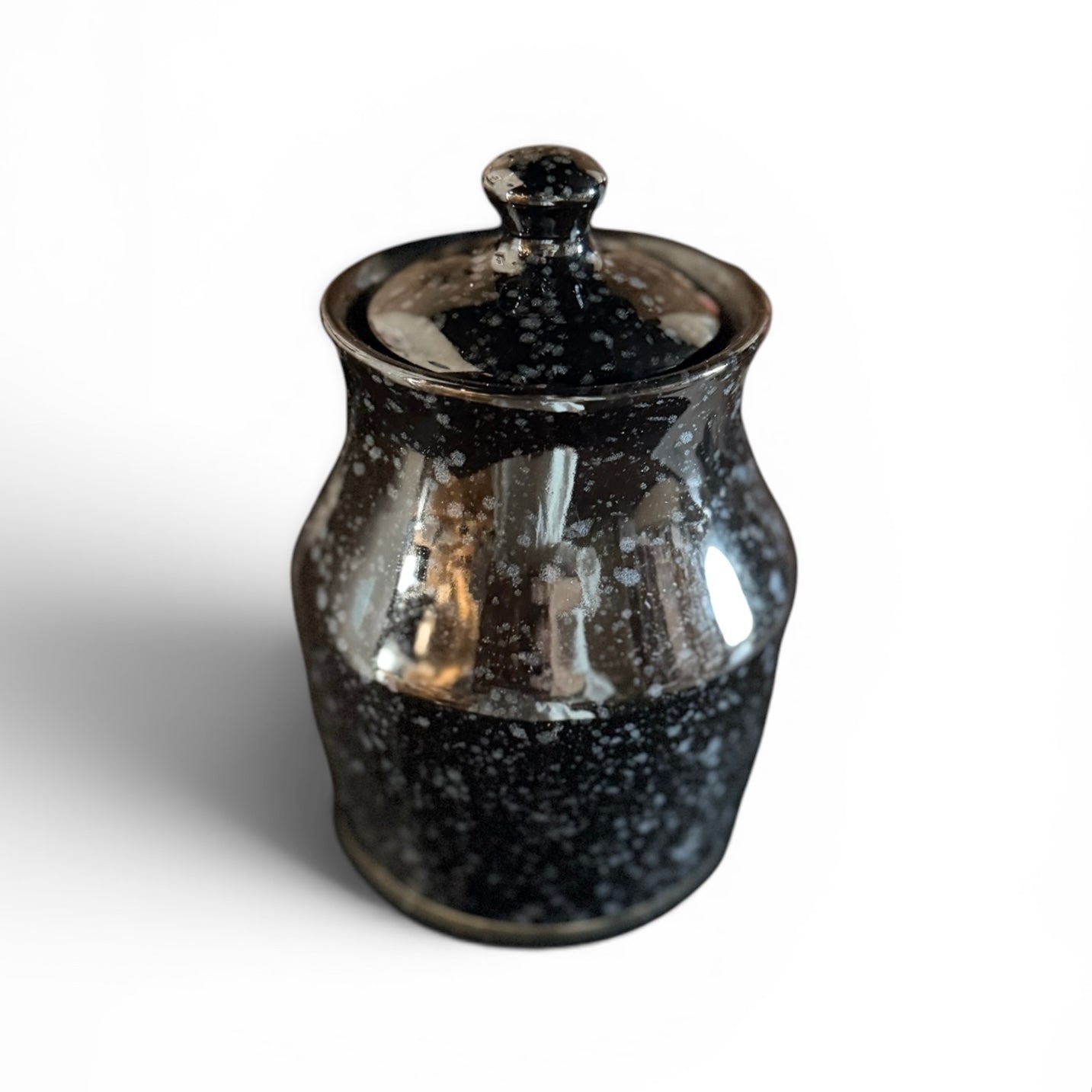 Black Stoneware Speckled Canister