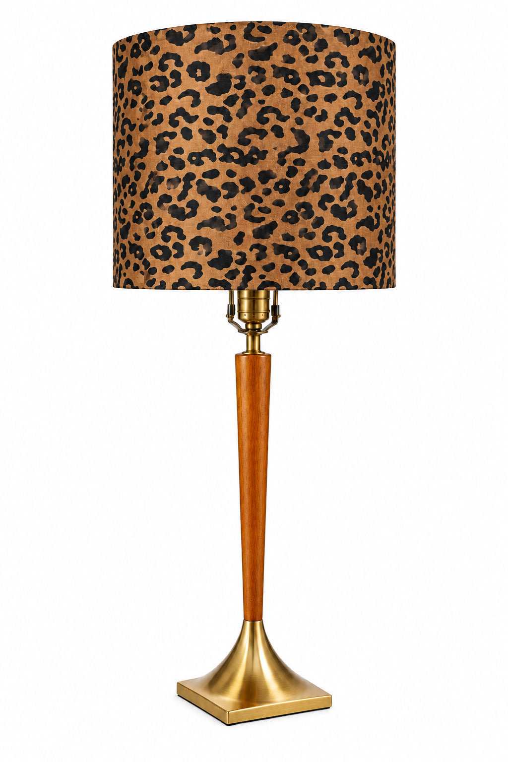 MCM Wood and Brass Lamp
