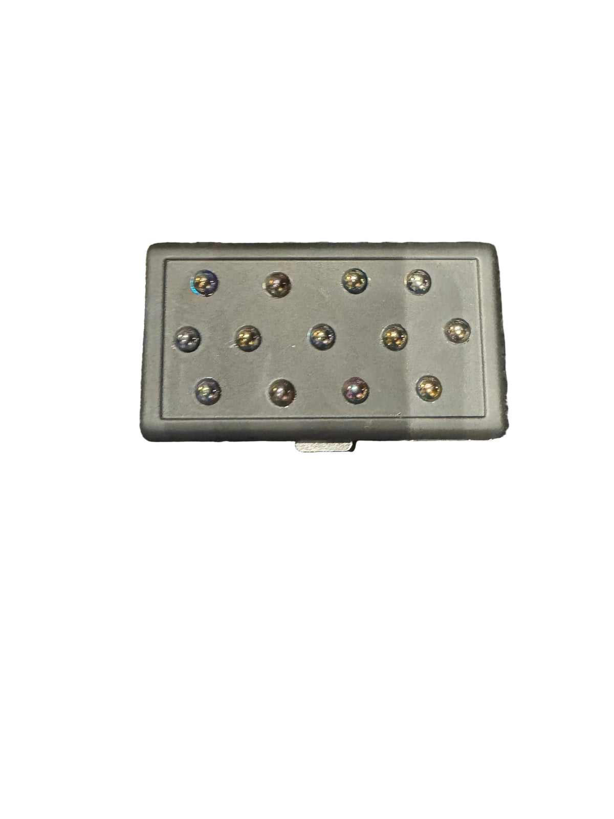 Black P.Grunsfeld cigarette case by The Vault Creative with oil-slicked gem accents, stylish and compact for everyday use