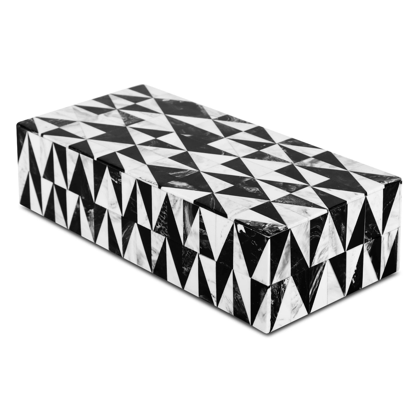 Set of decorative boxes with harlequin pattern in seven sizes, crafted by ST x OH, showcasing colorful, geometric storage solutions.