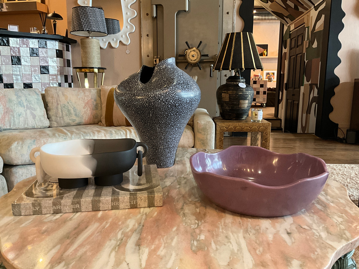 Wavy resin bowl by The Vault Creative featuring a smooth, wavy design and glossy finish, ideal for decorative or functional use.