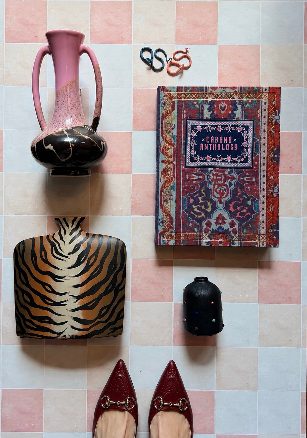 Pink and Black MCM Vase