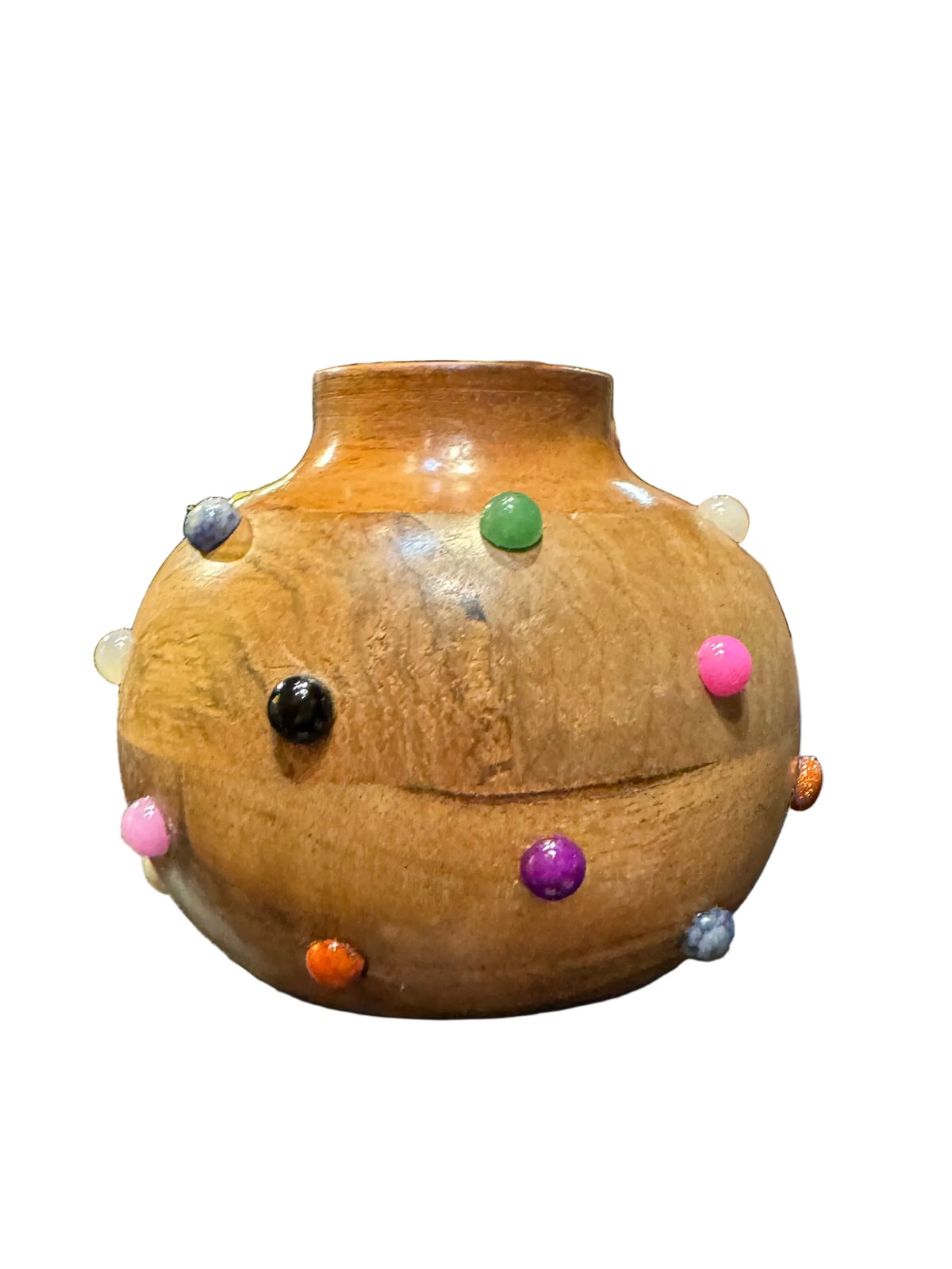 P.Grunsfeld Wood and Multicolor Bud Vase