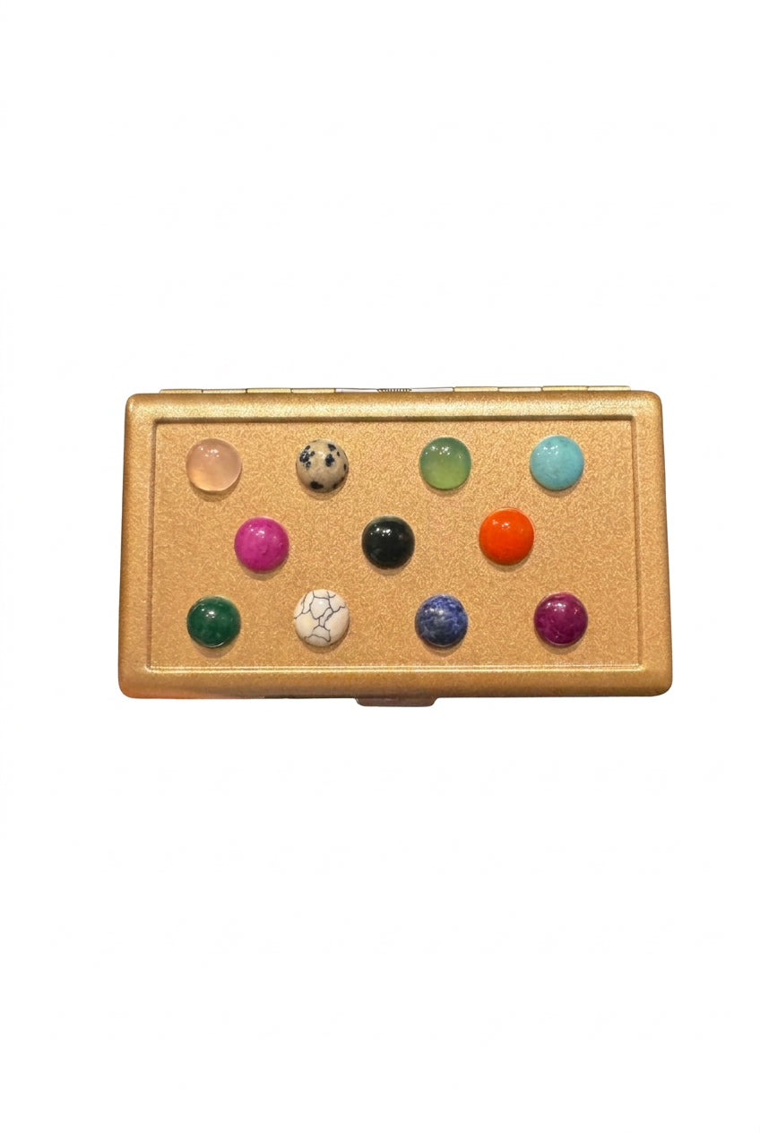 P.Grunsfeld Gold & Multi-Color Cigarette Case