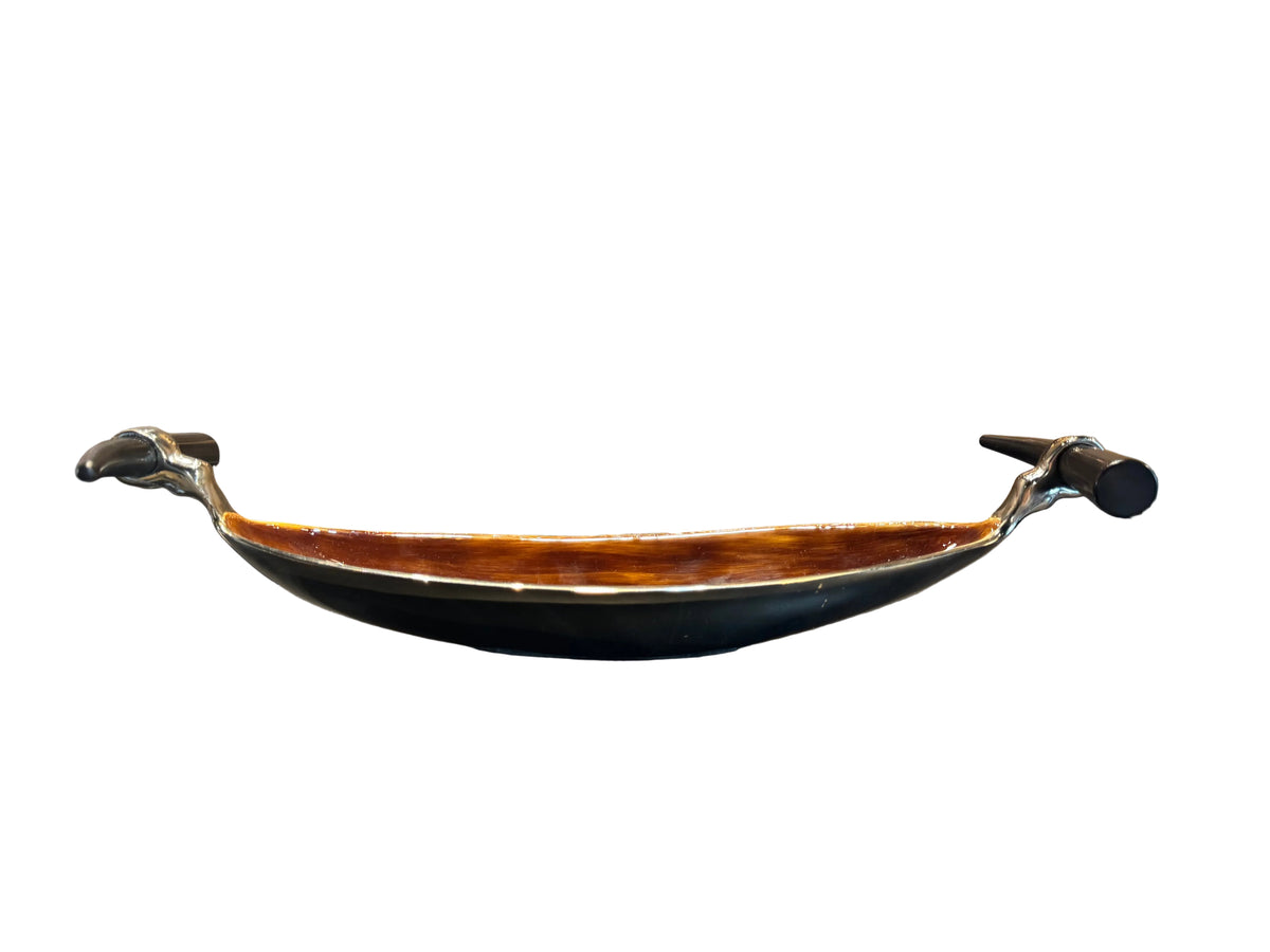 Amber & Black Decorative Bowl