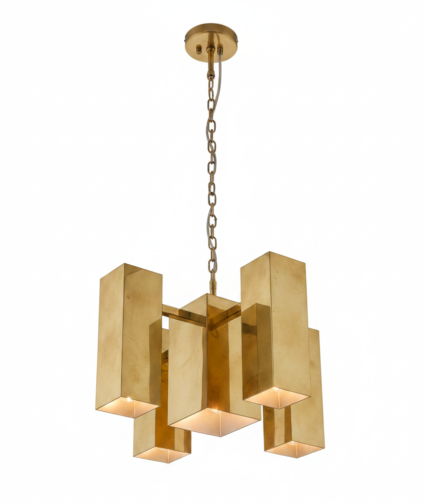 Mid Century Brass Chandelier