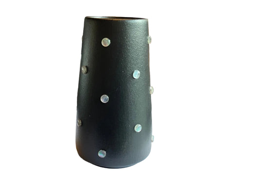 P.Grunsfeld 6in Vase Black and Shell