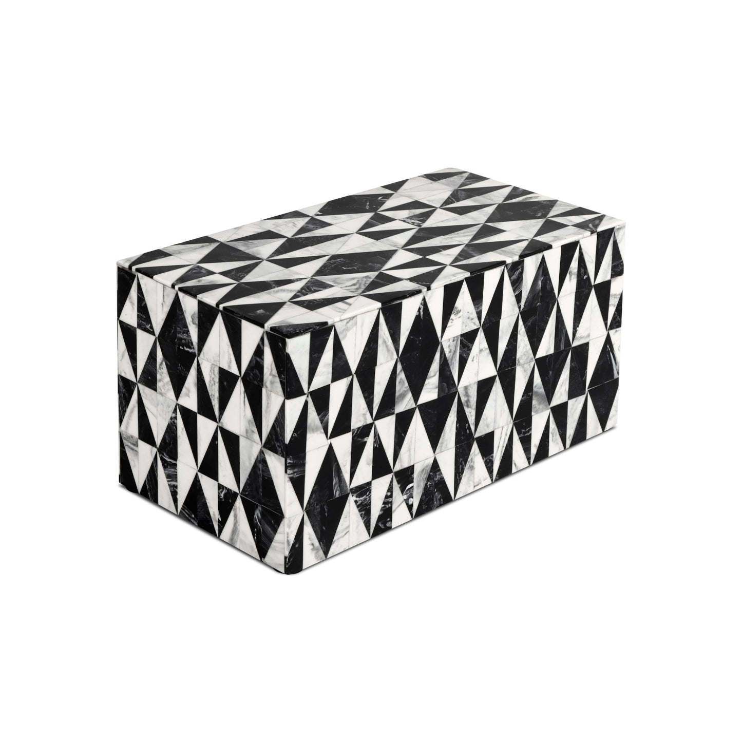 Set of decorative boxes in harlequin pattern from ST x OH, featuring seven sizes with colorful, patterned designs.