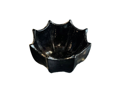 Black Scalloped Glass Bowl