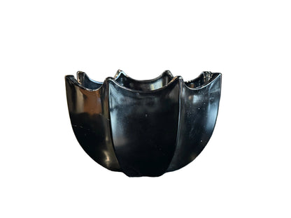 Black Scalloped Glass Bowl
