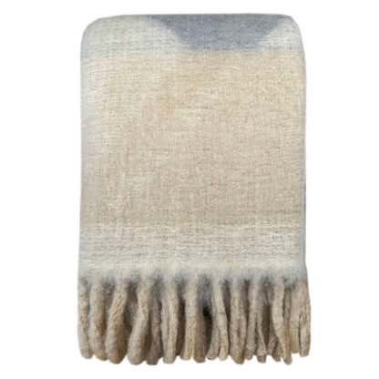 Malagoon Zapotec soft grey recycled throw blanket with textured woven finish