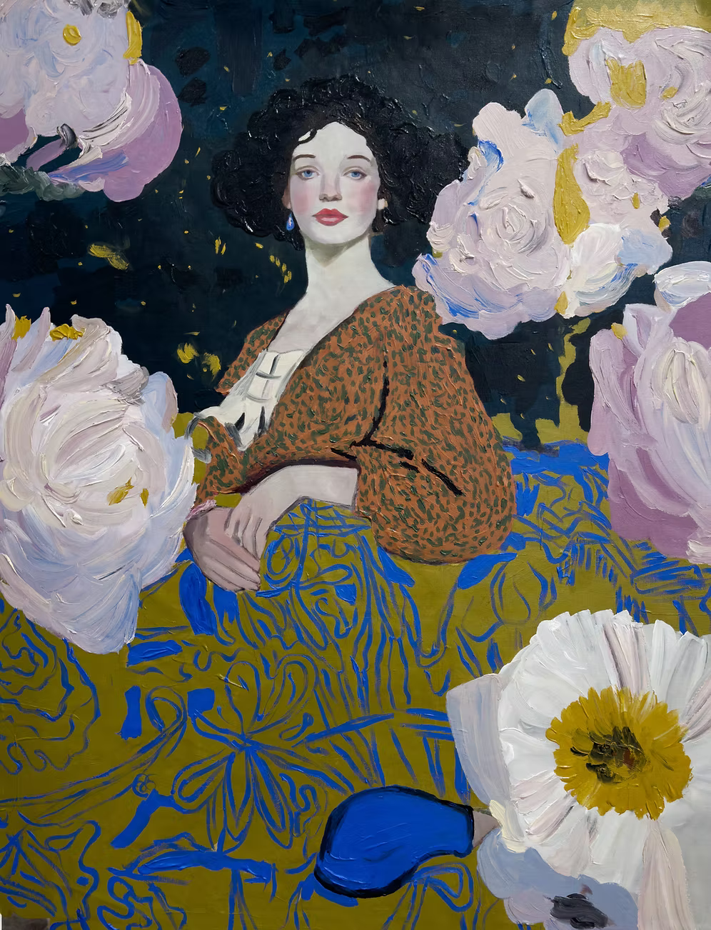 Rebecca Aldernet Midnight Petals signed art print from The Vault Creative, featuring vibrant floral artwork on high-quality paper.