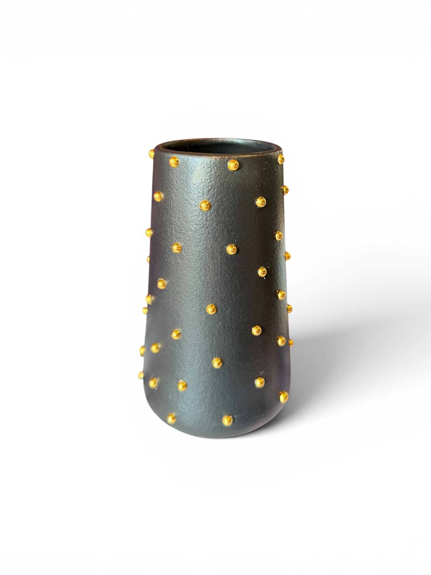 P. Grunsfeld Studded 6-inch vase by The Vault Creative, featuring a textured, studded design in a sleek ceramic finish.