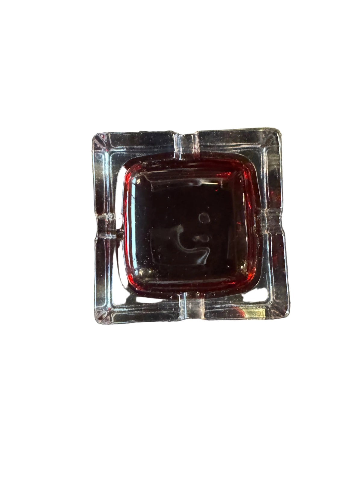 Ruby Red Glass Ashtray
