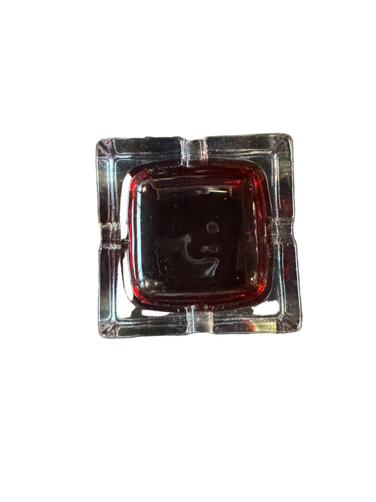 Ruby Red Glass Ashtray