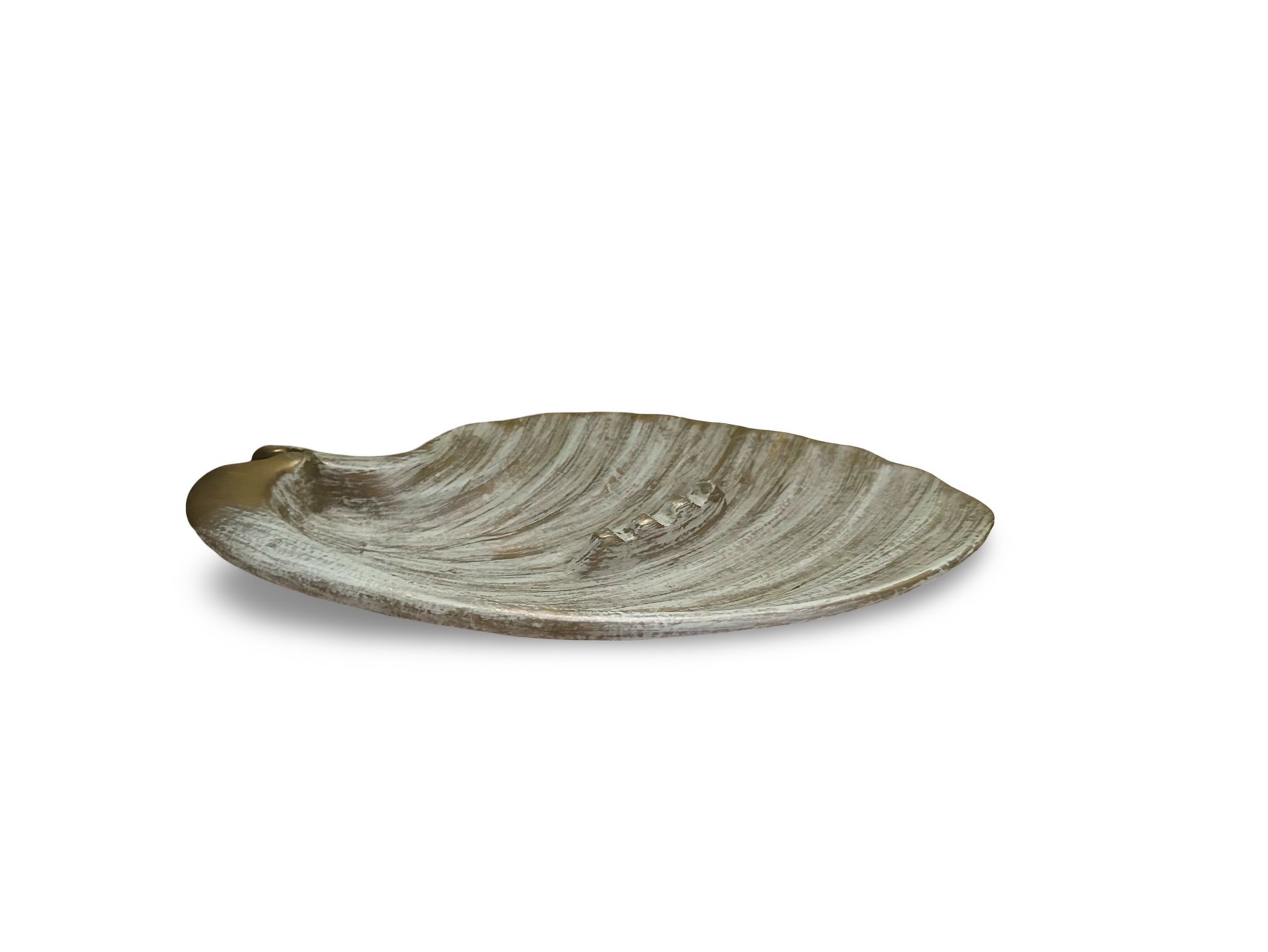 The Vault Creative Haegar Shell Ashtray, a tabletop ceramic ashtray with a shell design, shown on a flat surface.