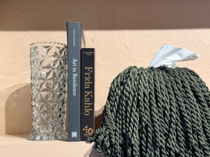 Mid century glass scalloped vase by The Vault Creative, featuring a vintage-inspired design with a textured scalloped edge.