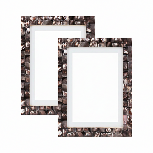 Lavender Grey Mother of Pearl Frame, 4 x 6; 5 x 7