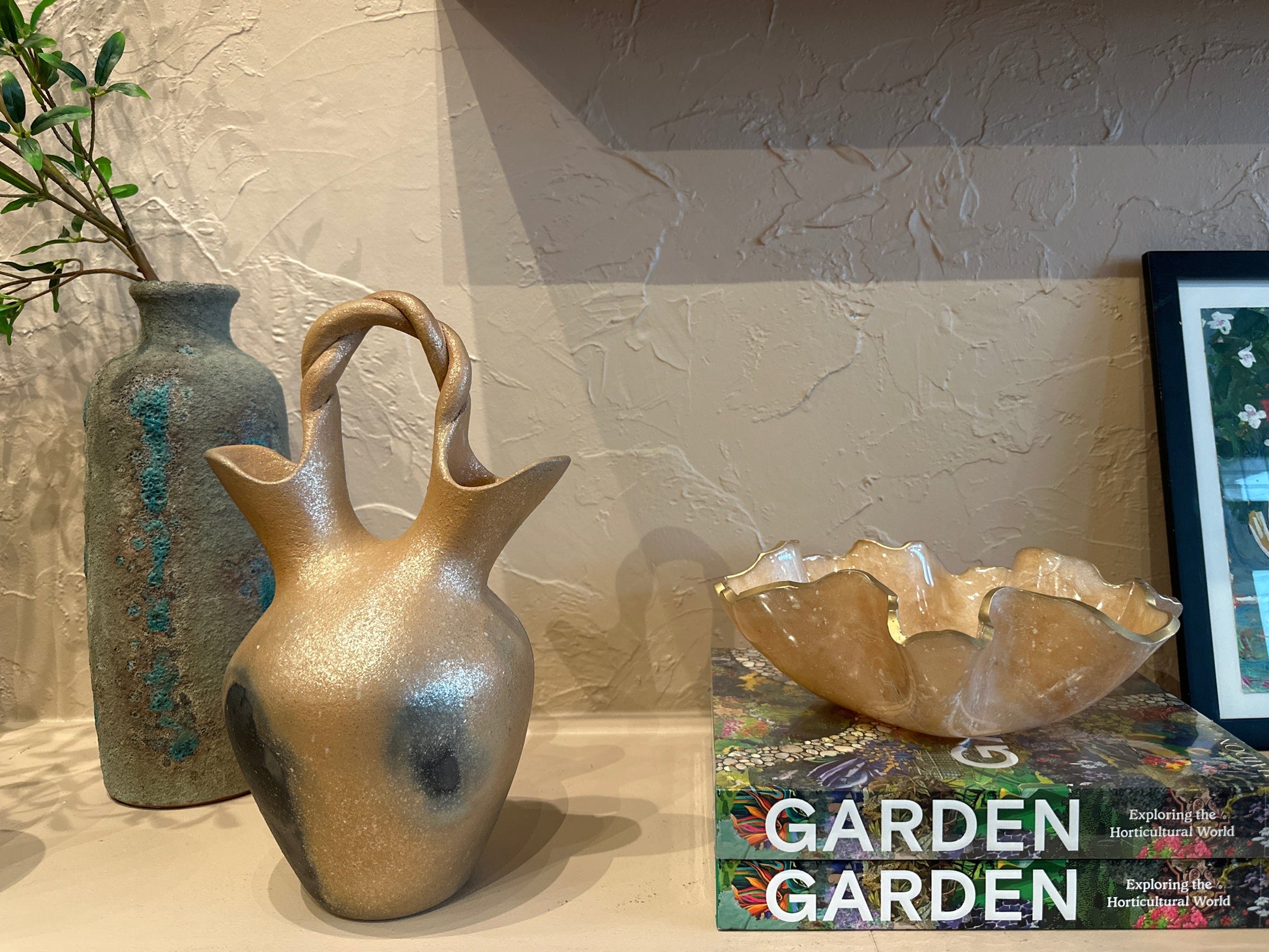 Native American wedding vase with intricate patterns and earthy tones, crafted by The Vault Creative.