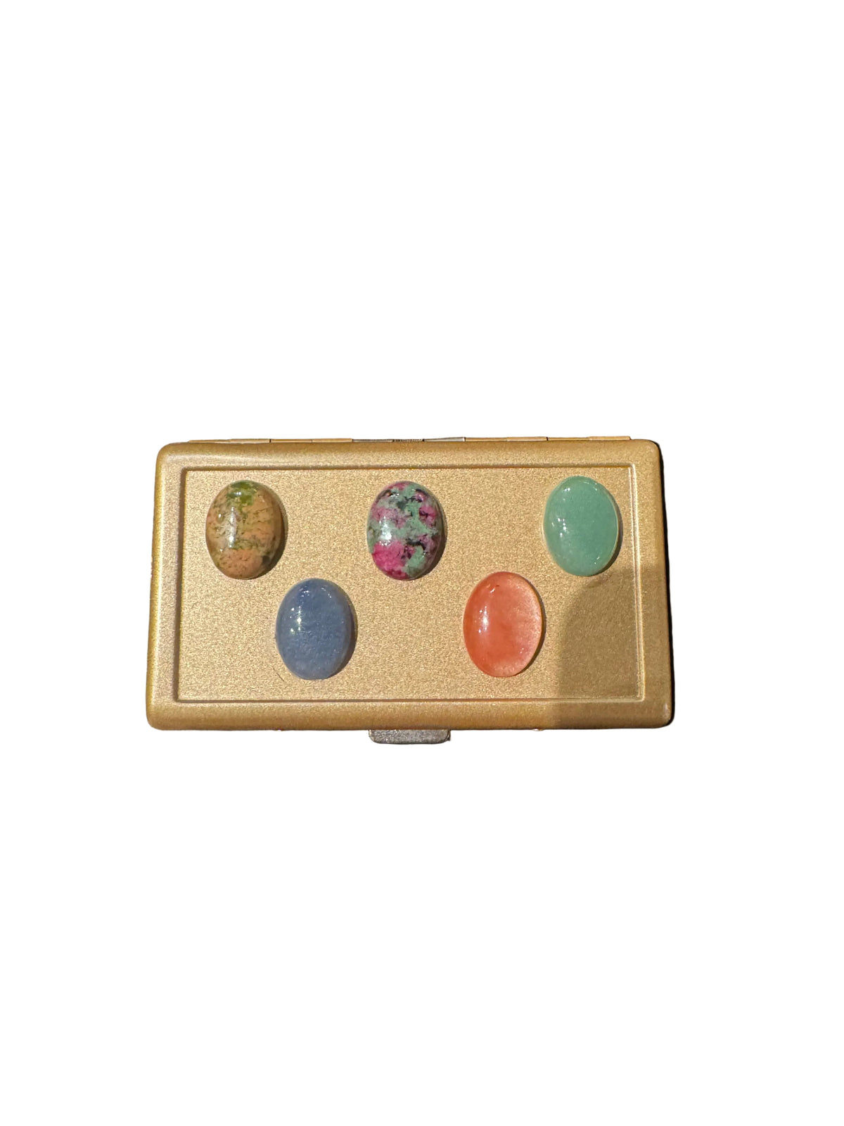 P.Grunsfeld Oval Studded Multicolor Cigarette Case