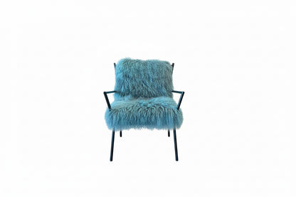 Curly Lamb Chair from The Vault Creative featuring plush, curly lamb upholstery and a modern, stylish design.