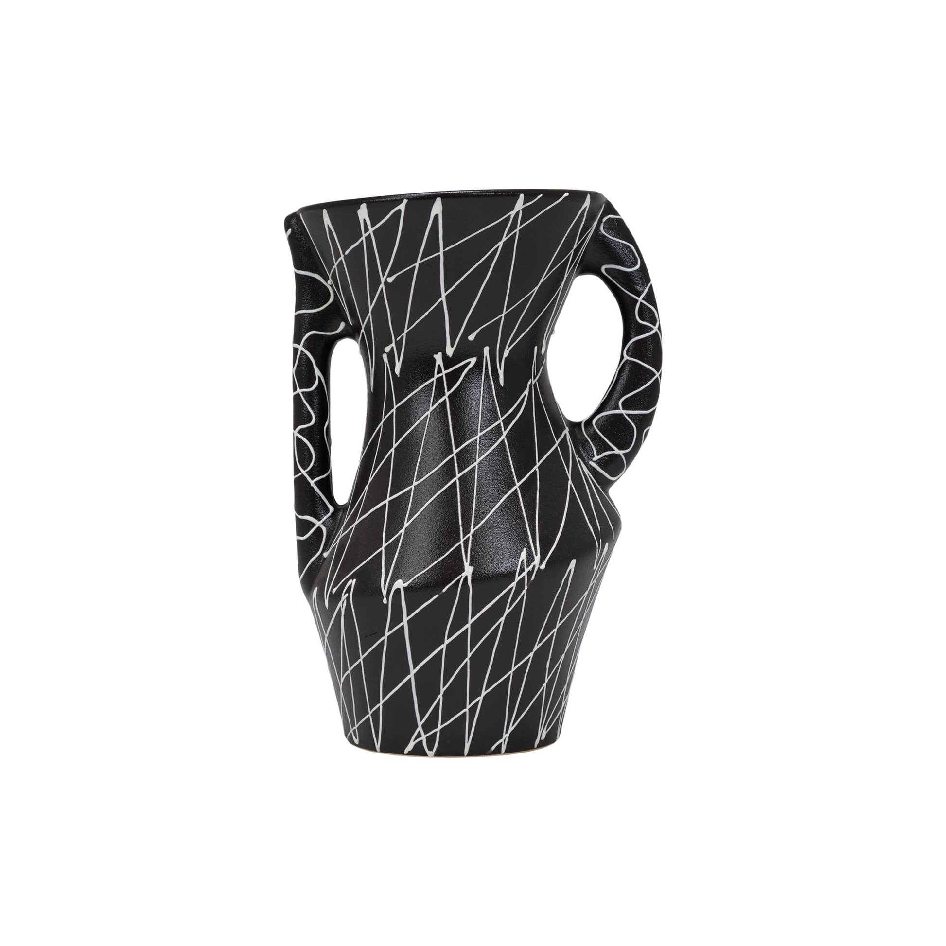 Cazden Short Vase by ST x OH, ceramic with a smooth finish, shown in a minimalist setting.
