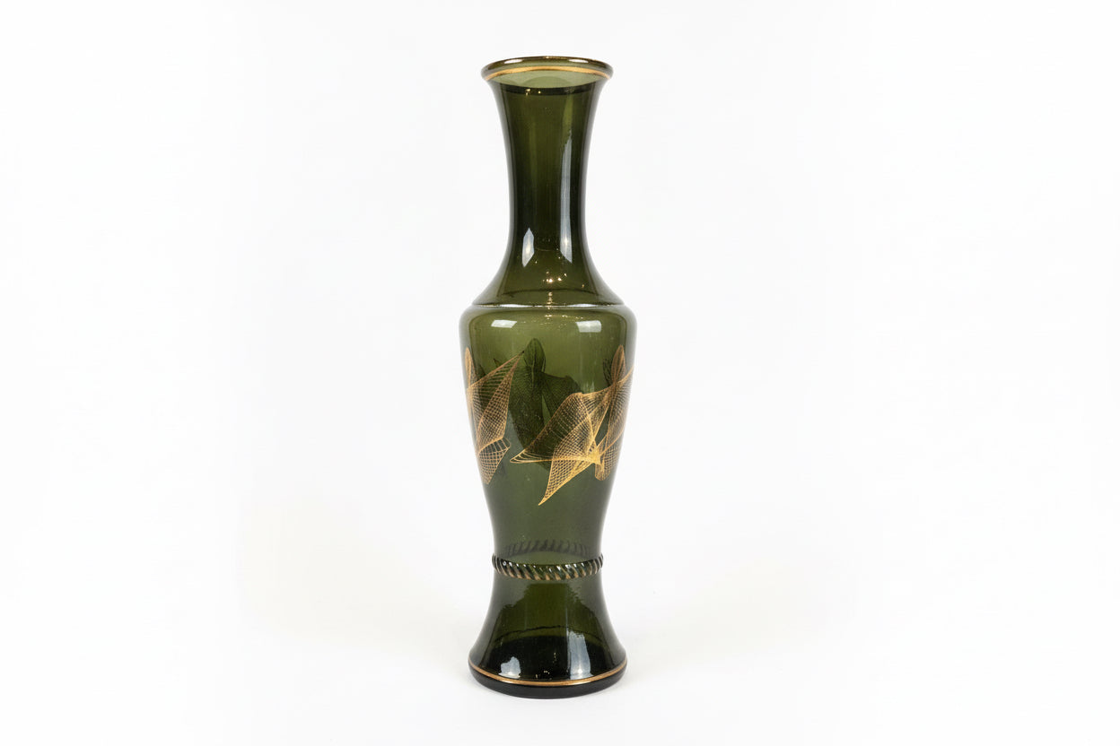 Geometric lines glass vase by The Vault Creative featuring clear glass with modern geometric pattern, ideal for contemporary decor.