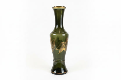 Geometric lines glass vase by The Vault Creative featuring clear glass with modern geometric pattern, ideal for contemporary decor.