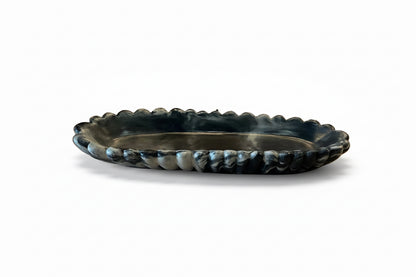 Handmade concrete bowl with marble finish from Atelier La Rouleuse, large FORMA XXL design, showcasing its textured surface and elegant shape.