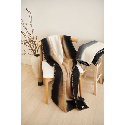 Classic Modern Artisanal Siro Brown Throw Soft Plush Merino