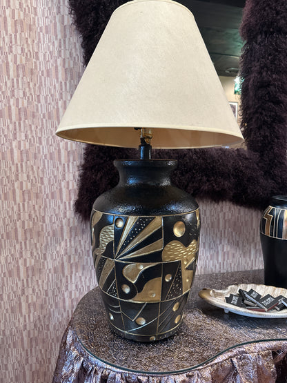 Vintage ceramic mod lamp by The Vault Creative with a sleek, retro design and smooth finish, perfect for mid-century modern decor