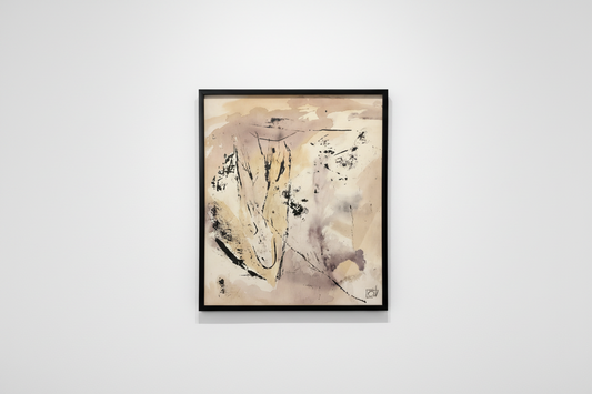 Signed French art print by The Vault Creative featuring vibrant abstract shapes on textured paper.