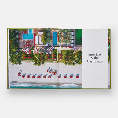Phaidon Leading Hotels of the World book showing a hardcover with images of luxury hotel interiors and destinations.