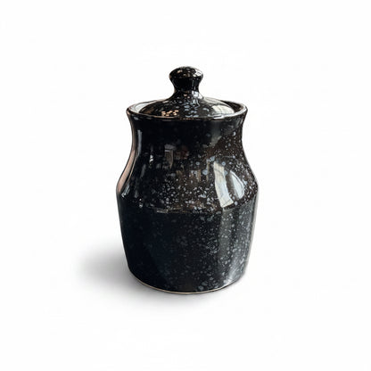 Stoneware Speckled Canister 7” Jar