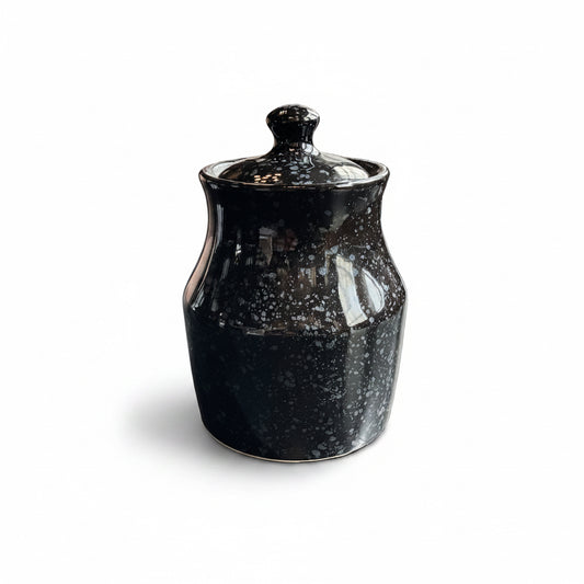 Stoneware Speckled Canister 7” Jar