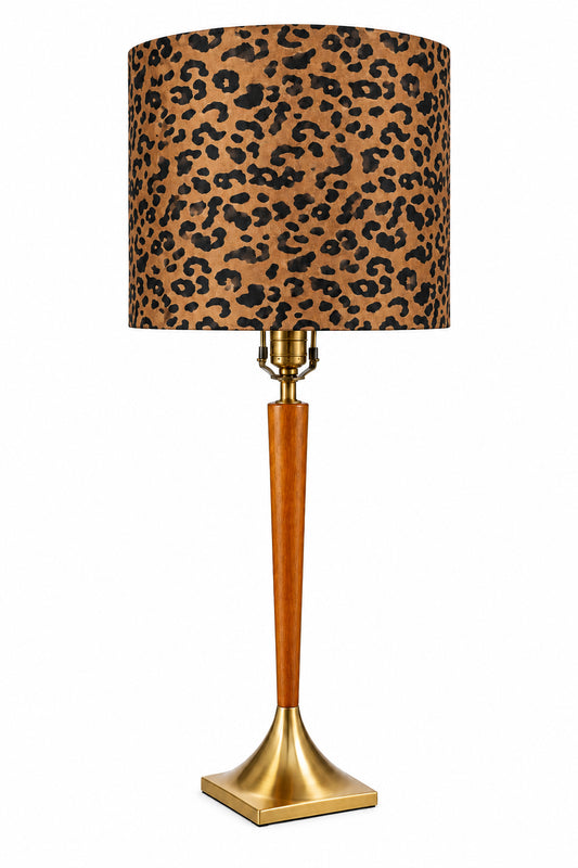 MCM Wood and Brass Lamp