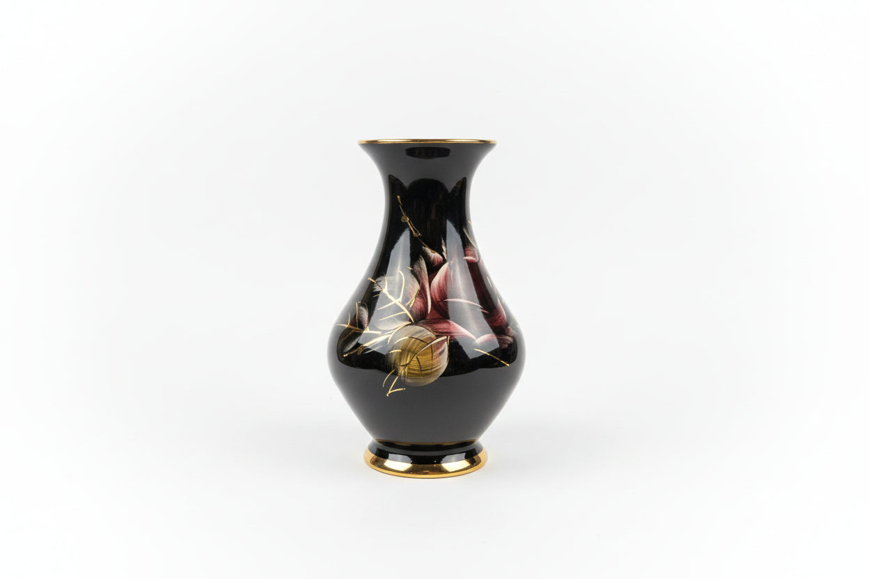 Vintage flower vase by The Vault Creative featuring a classic design and floral accents, perfect for decorative floral arrangements.