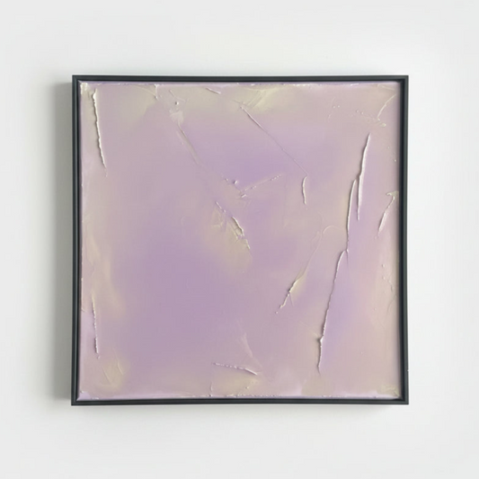 Lilac glossy painting by The Vault Creative featuring vibrant, reflective shades of purple with a smooth, abstract design.