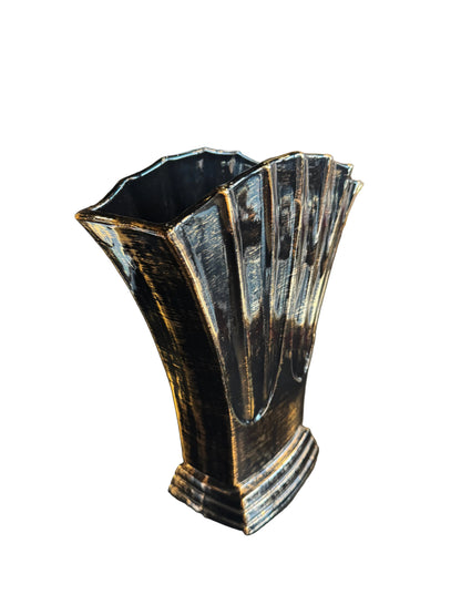 Black & Gold Fan Vase