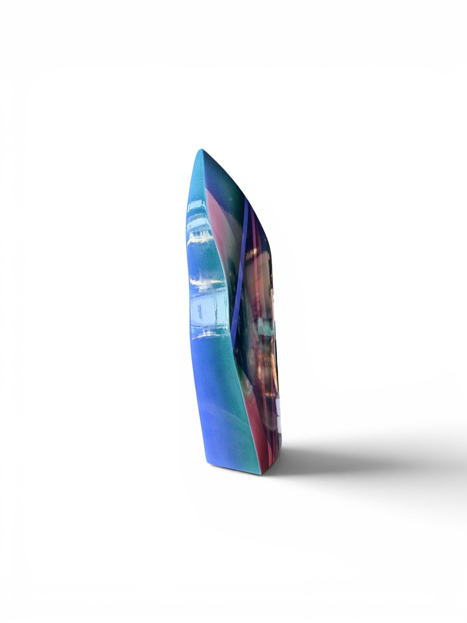 Post Mod Jewel Tone Vessel by The Vault Creative featuring vibrant, colorful ceramic design with a smooth, rounded shape.