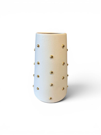 P. Grunsfeld studded 6-inch vase by The Vault Creative, featuring a textured surface with studded design and a sleek, modern shape.