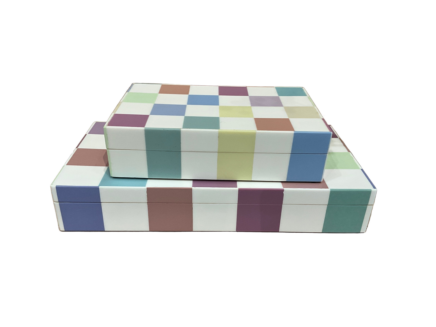 Pastel decorative jester box by The Vault Creative, showcasing a whimsical, colorful design perfect for home decor or storage.