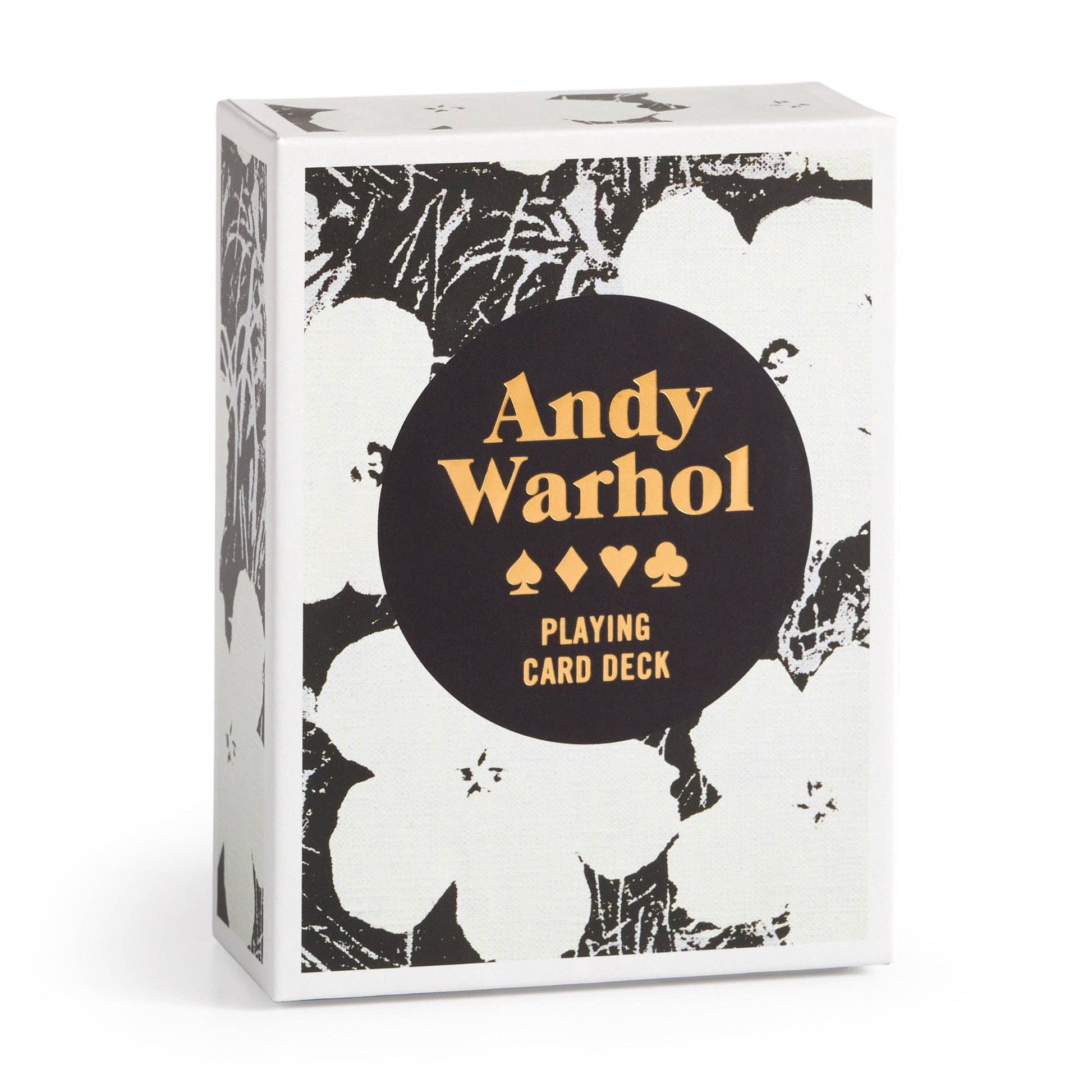 Warhol Pop Art playing card deck by Chronicle Books, featuring colorful, artistic designs on standard playing cards.
