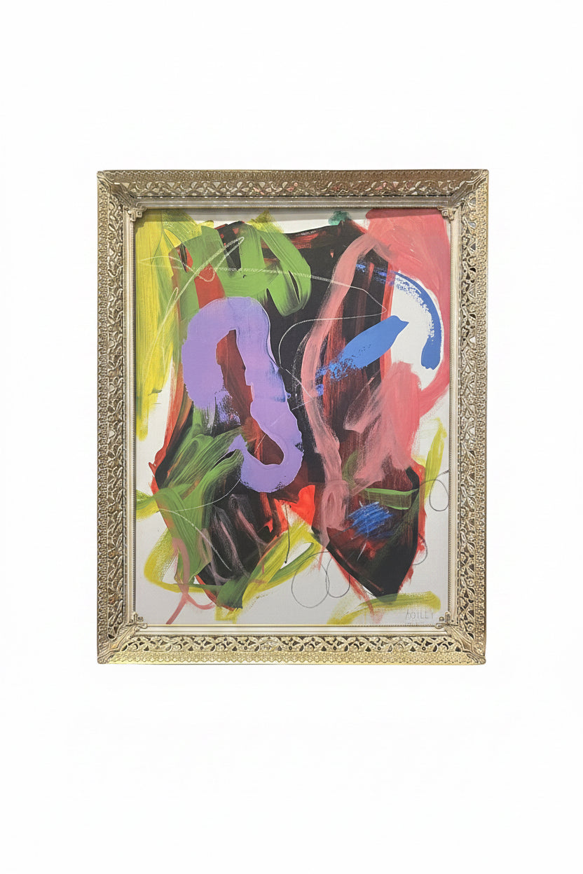 Abstract strokes print by The Vault Creative featuring bold, colorful brushstroke artwork on a white background.