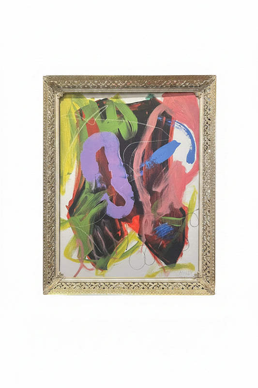 Abstract strokes print by The Vault Creative featuring bold, colorful brushstroke artwork on a white background.