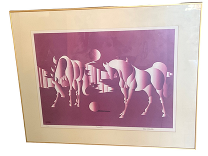 Vintage Purple Horse Print