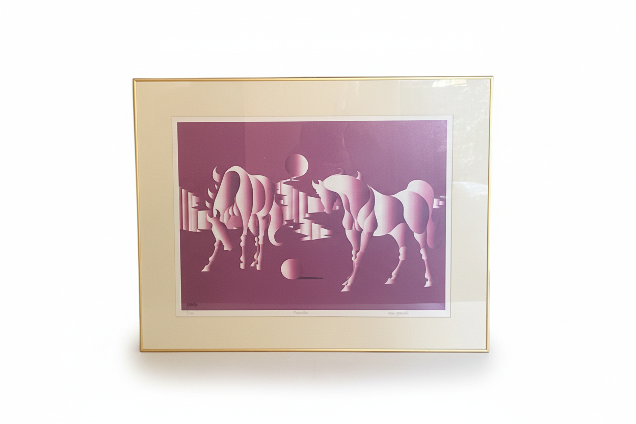 Vintage Purple Horse Print