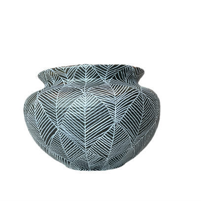 Palm painted bowl by The Vault Creative featuring a colorful, hand-painted design on a ceramic bowl.